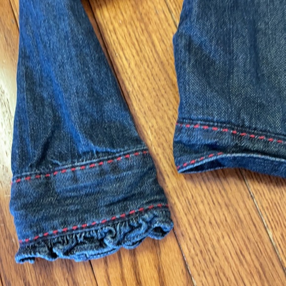 Gymboree denim jacket w/red bow detail & snap closure size 8 - Picture 5 of 8